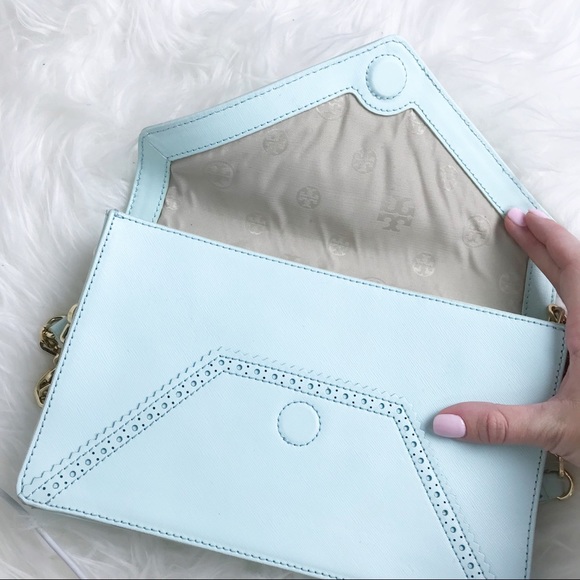 Tory Burch Light Blue Robinson Envelope Chain Bag - Picture 7 of 8